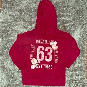 Toddler girls burgundy pullover hoodie. Size 4-5